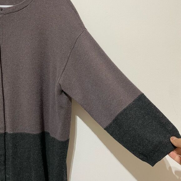 Brunello Cucinelli 100% Cashmere Colorblock 3/4 Sleeve Cardigan - Picture 6 of 9